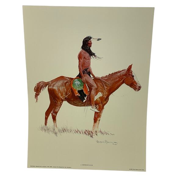 Frederic Remington A Cheyenne Buck 1956 Art Print Western Decor - Picture 1 of 5